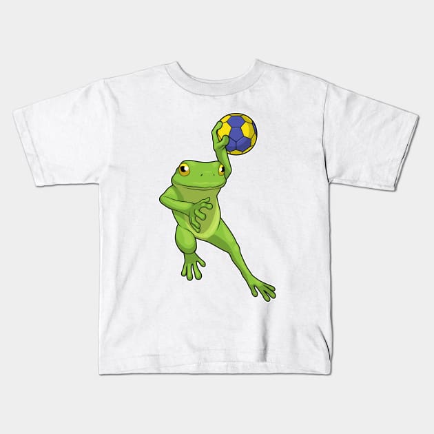 Frog Handball player Handball Kids T-Shirt by Markus Schnabel